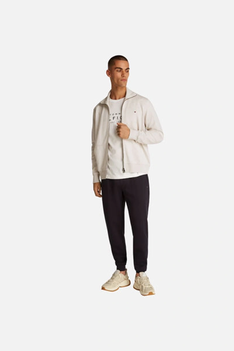 Tommy Hilfiger Erkek Krem Tam Fermuarlı Ceket