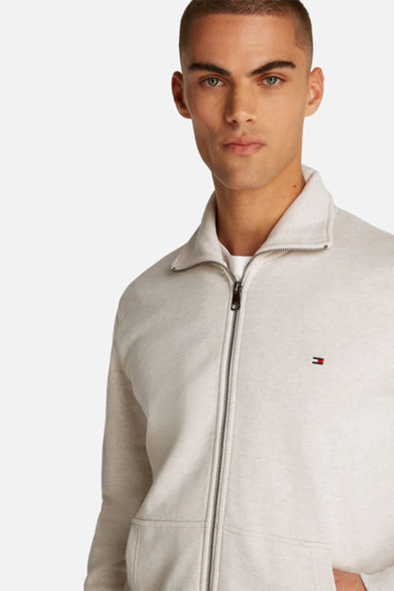Tommy Hilfiger Erkek Krem Tam Fermuarlı Ceket