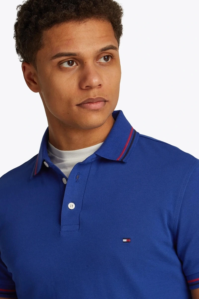Tommy Hilfiger Erkek Mavi Polo Yaka T-Shirt
