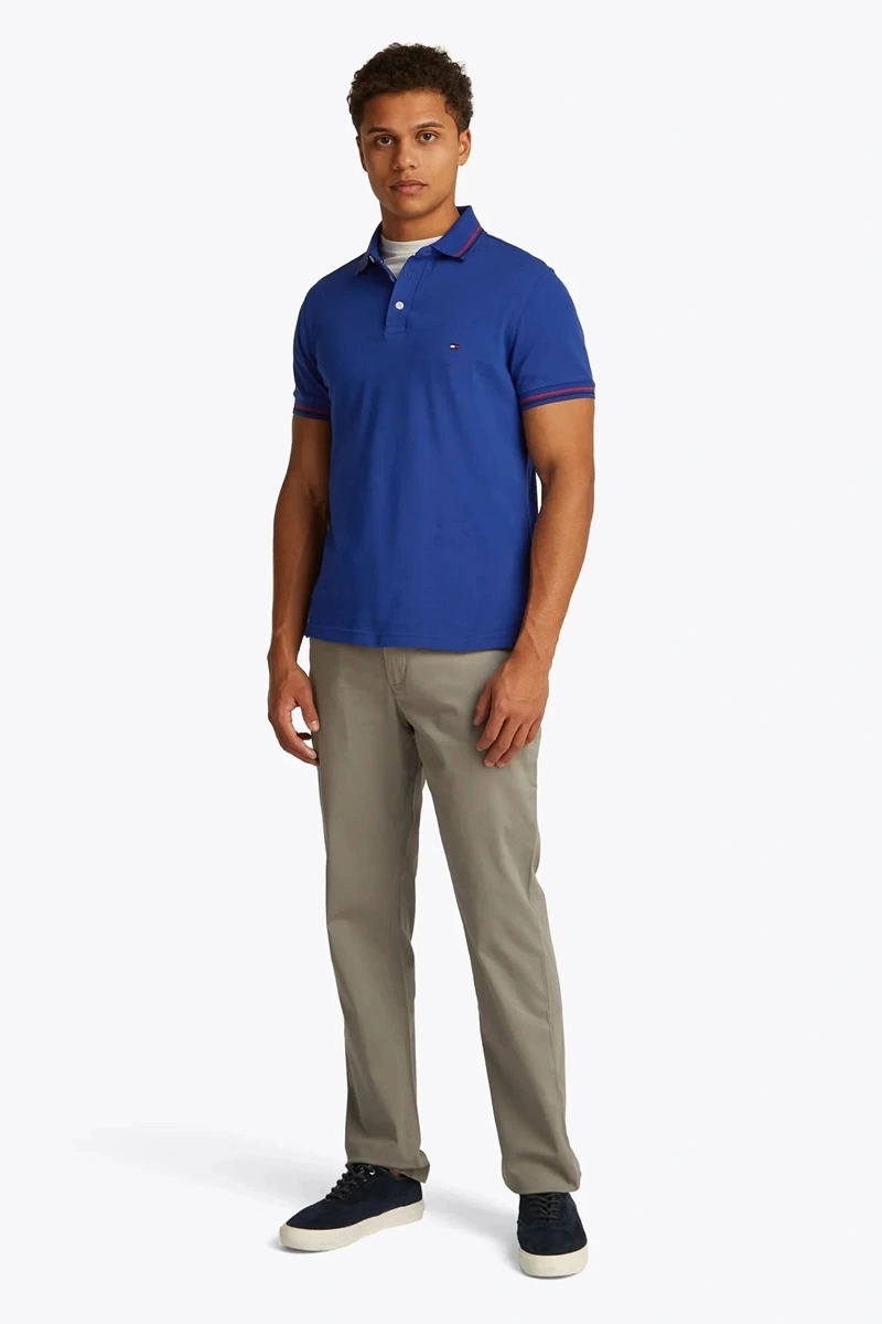 Tommy Hilfiger Erkek Mavi Polo Yaka T-Shirt