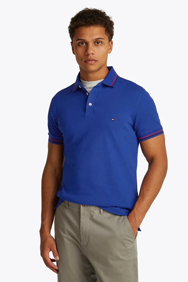 Tommy Hilfiger Erkek Mavi Polo Yaka T-Shirt
