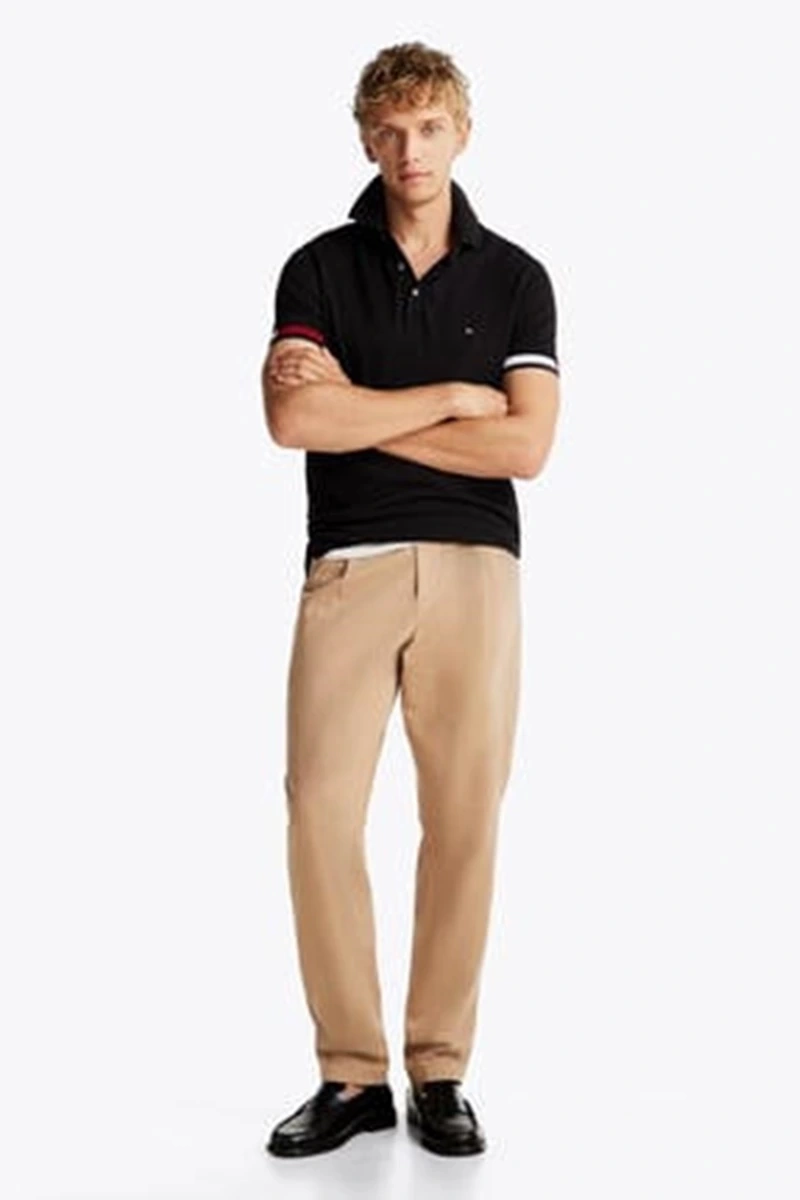 Tommy Hilfiger Erkek Siyah Polo Yaka T-Shirt