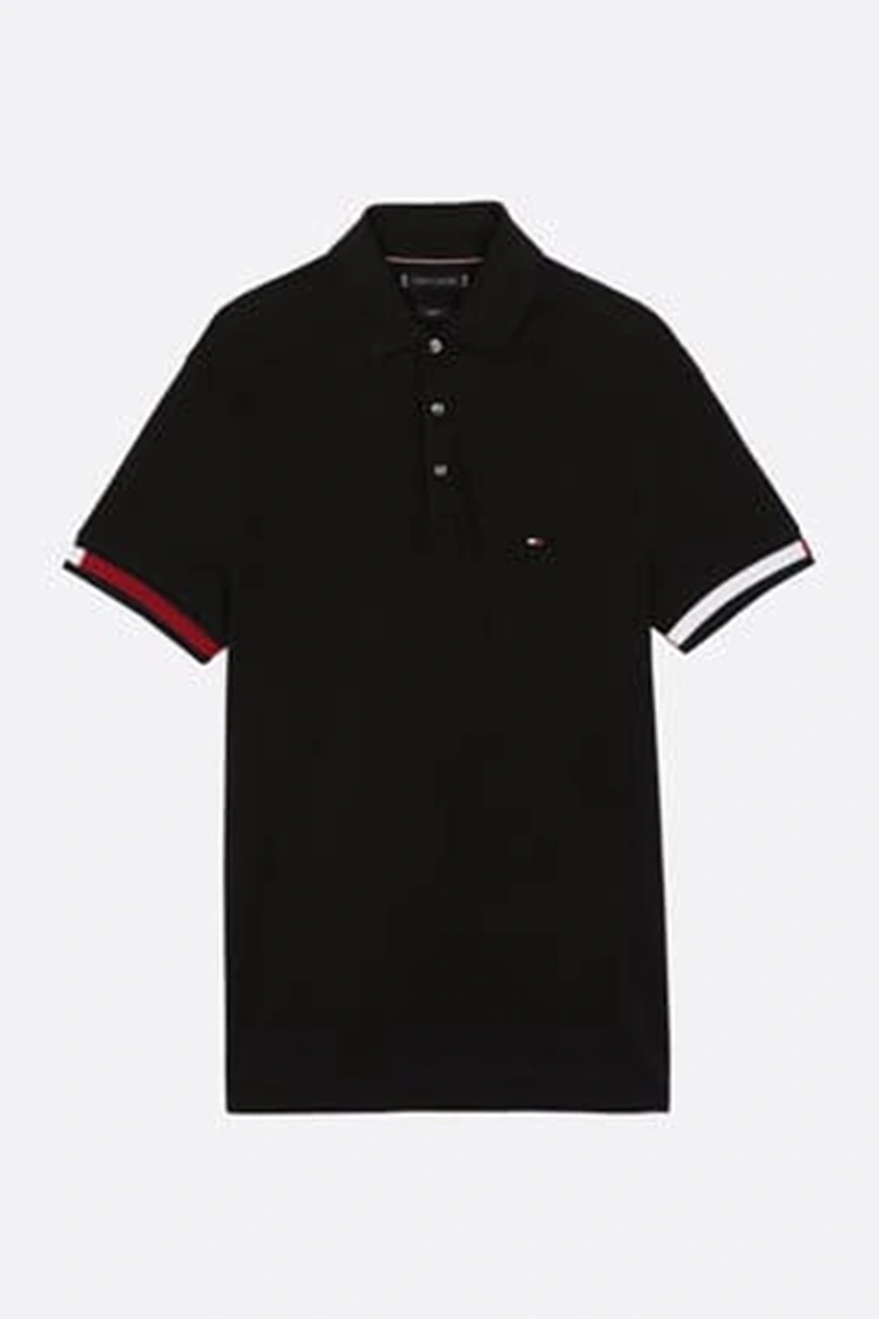 Tommy Hilfiger Erkek Siyah Polo Yaka T-Shirt