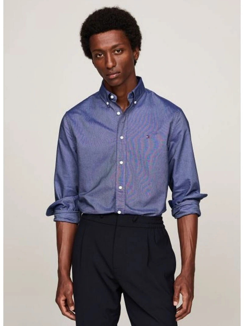 Tommy Hilfiger Erkek  Solid Heritage Lacivert Gömlek