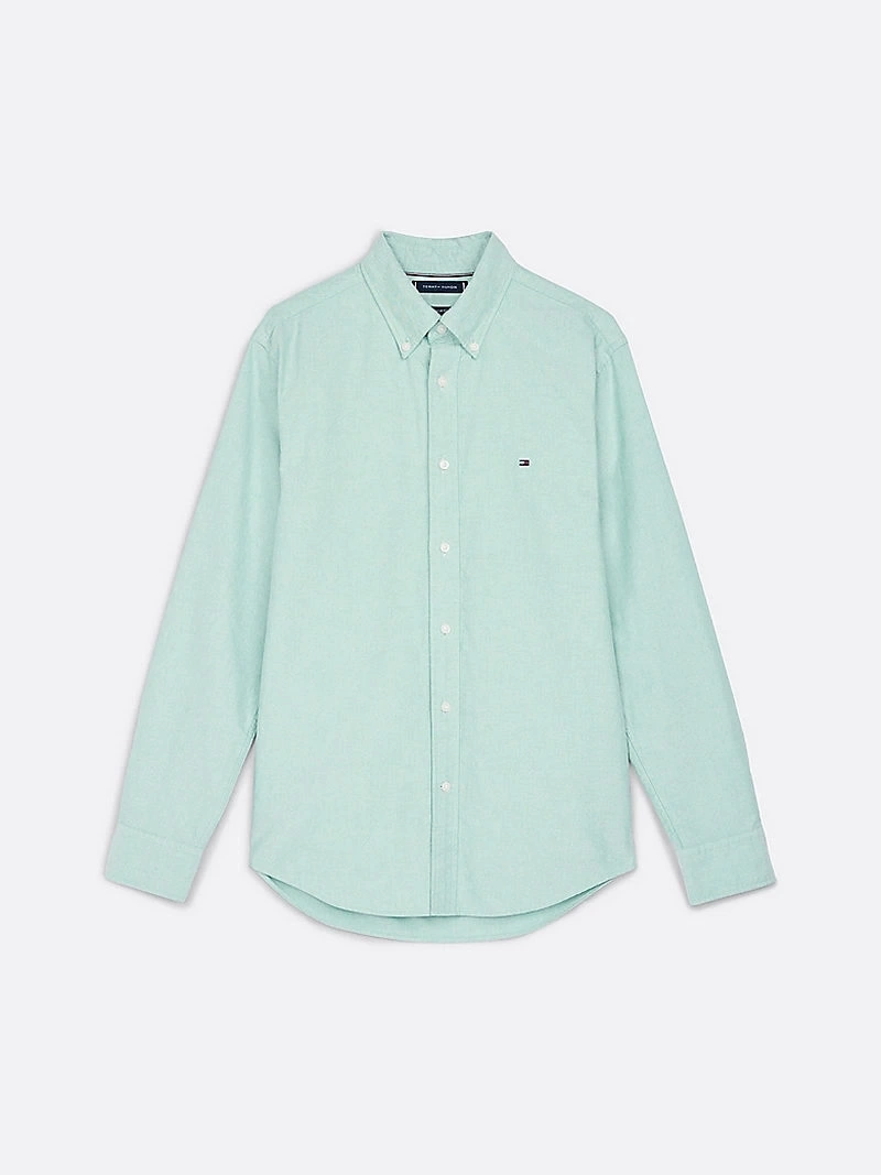 Tommy Hilfiger Erkek  Solid  Heritage   Yeşil Oxford Gömlek