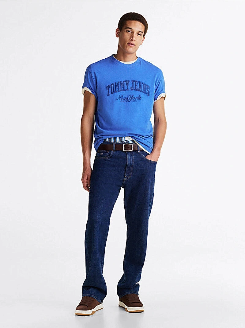 Tommy Hilfiger Erkek  Mavi  Tjm  Reg  Varsity T-Shirt