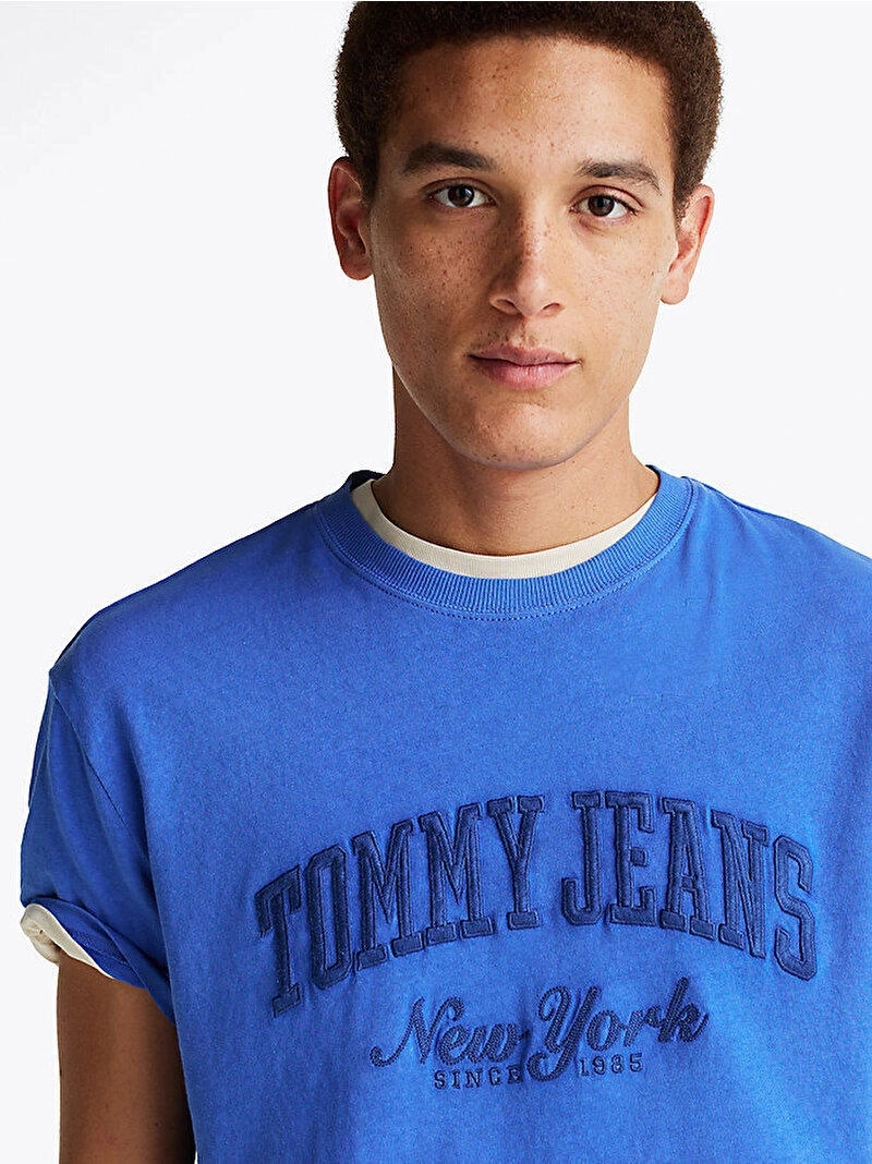 Tommy Hilfiger Erkek  Mavi  Tjm  Reg  Varsity T-Shirt