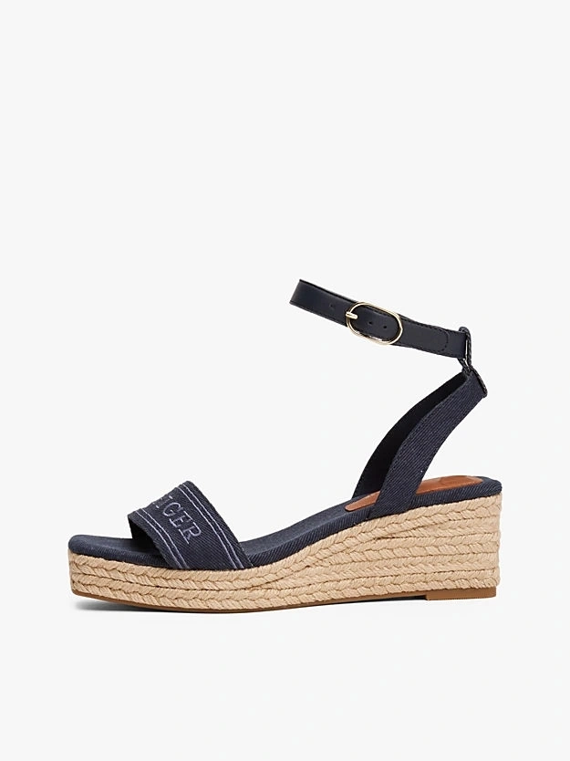 Tommy Hilfiger Orta Taban Lacivert Espadil Sandalet