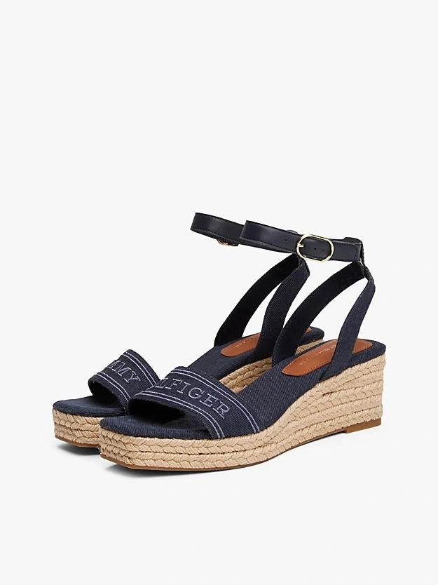 Tommy Hilfiger Orta Taban Lacivert Espadil Sandalet
