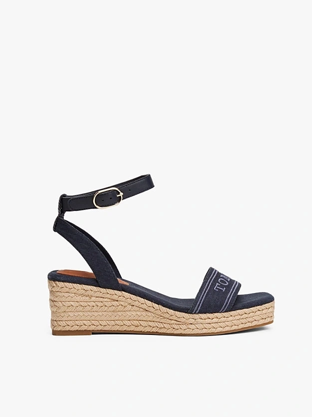 Tommy Hilfiger Orta Taban Lacivert Espadil Sandalet