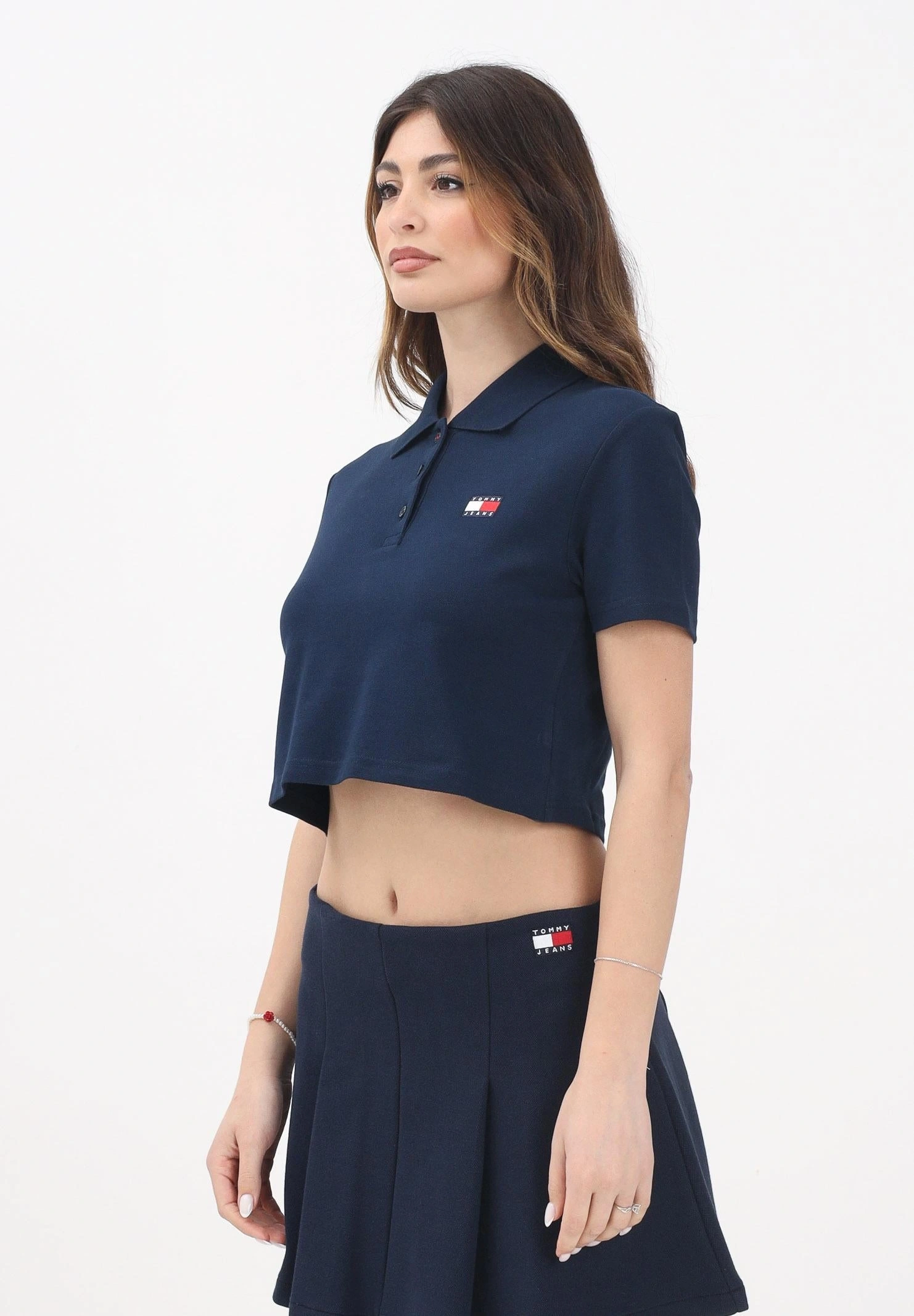 Tommy Hilfiger Kadın  Beyaz Crop T-Shirt