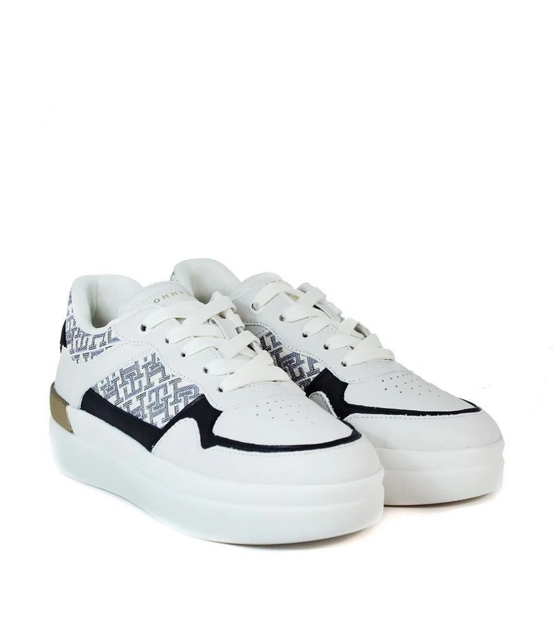 Tommy Hilfiger Kadın Beyaz Monogram Logolu Sneaker