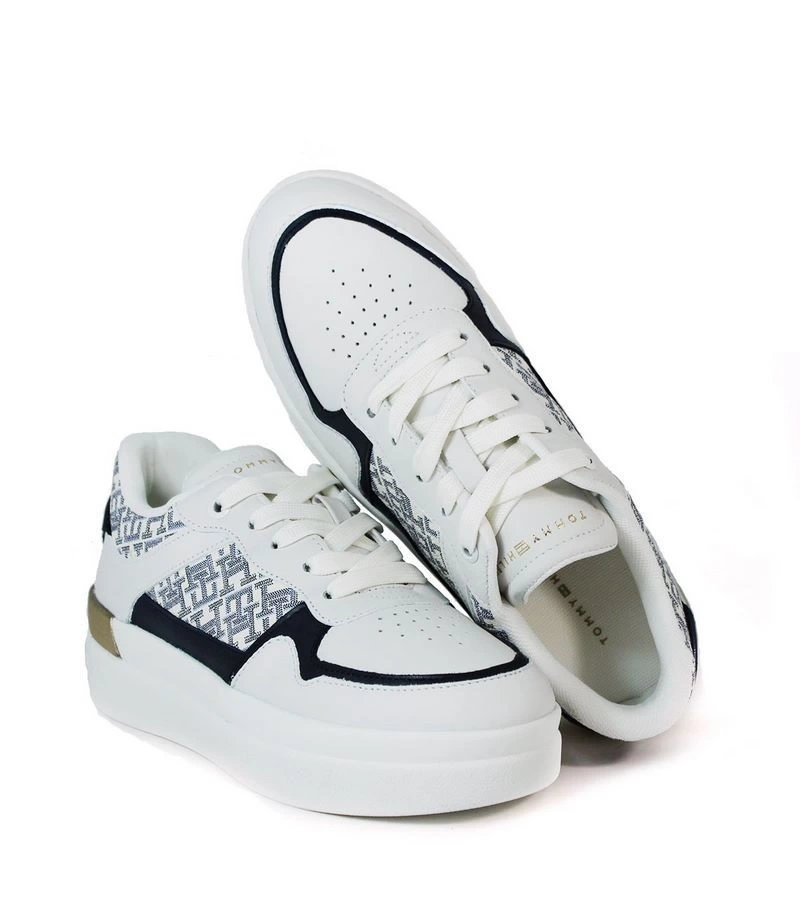 Tommy Hilfiger Kadın Beyaz Monogram Logolu Sneaker