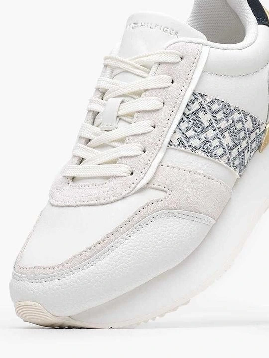 Tommy Hilfiger Kadın Beyaz TH Monogram Logolu Sneaker