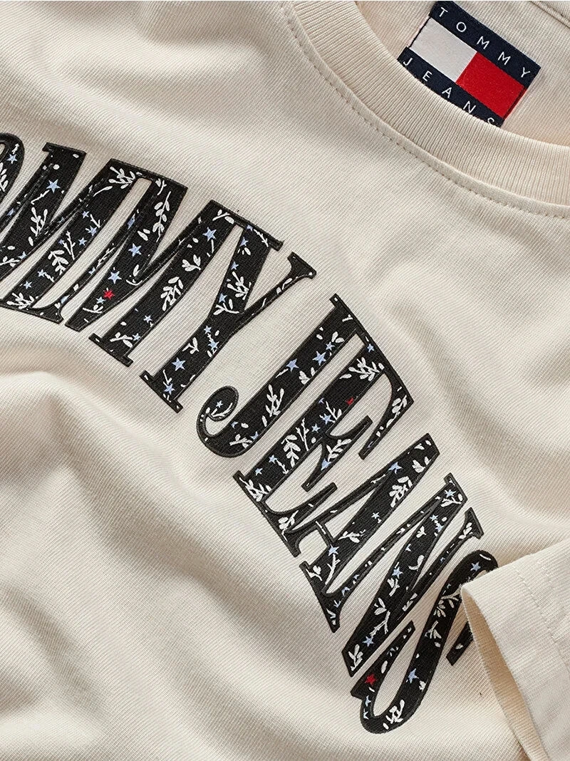 Tommy Hilfiger Kadın Tjw  Reg  Floral  Varsity Beyaz T-Shirt