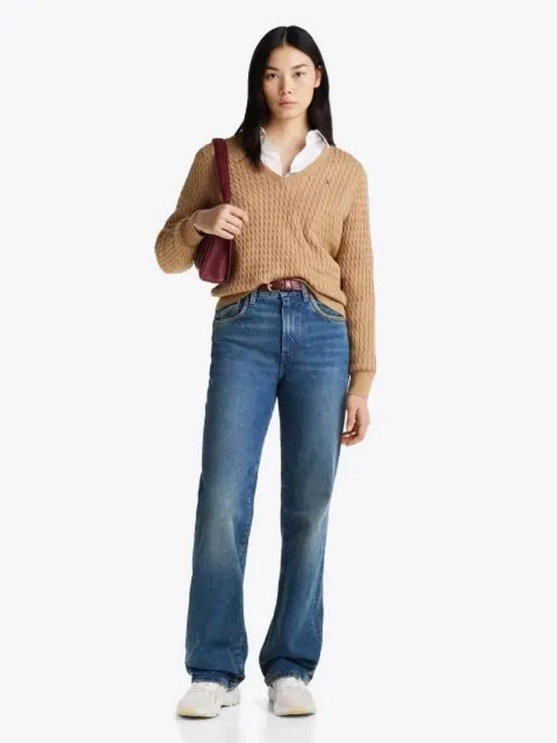Tommy Hilfiger Kadın Tonal Kalın  Bej Sneaker