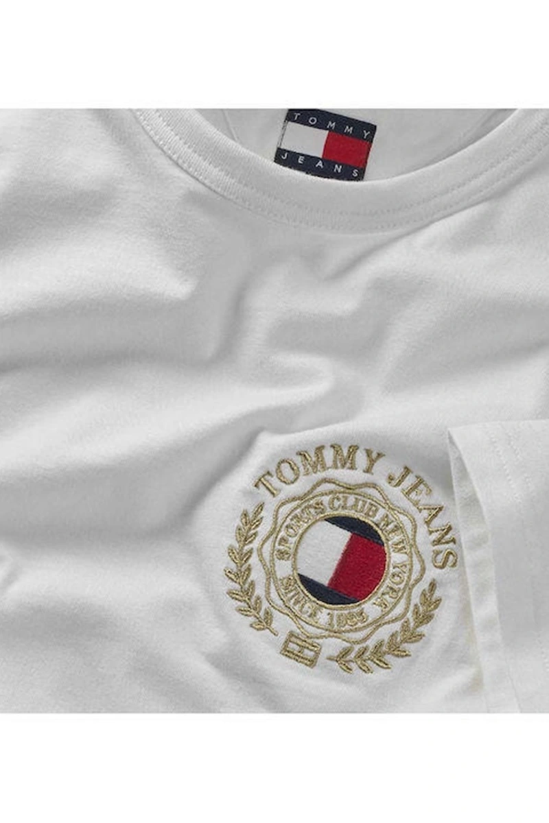Tommy Hilfiger Logolu Beyaz Siyah T-Shirt