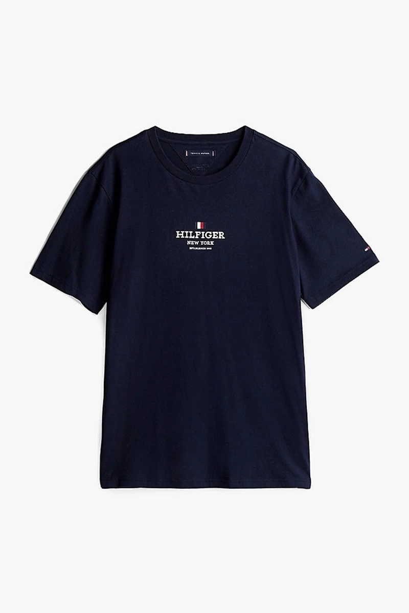 Tommy Hilfiger Logolu Erkek Lacivert T-Shirt