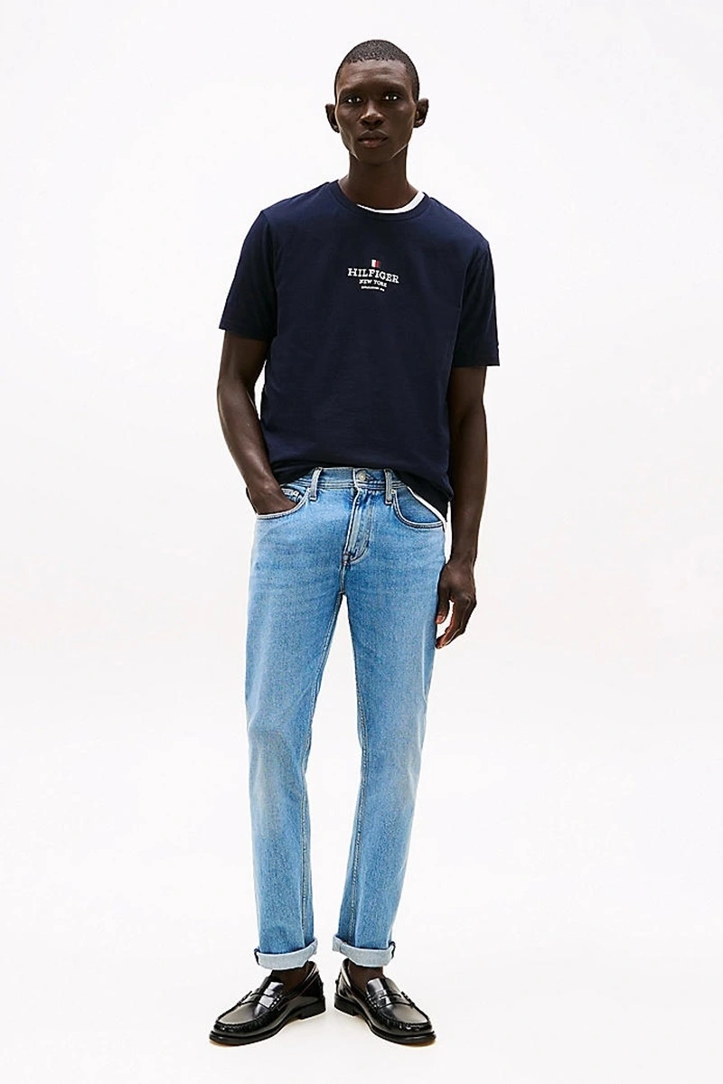 Tommy Hilfiger Logolu Erkek Lacivert T-Shirt