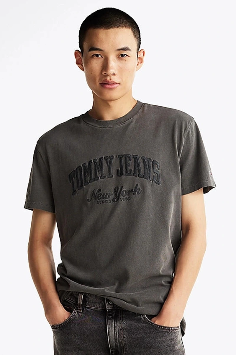 Tommy Hilfiger Logolu Erkek Siyah T-Shirt