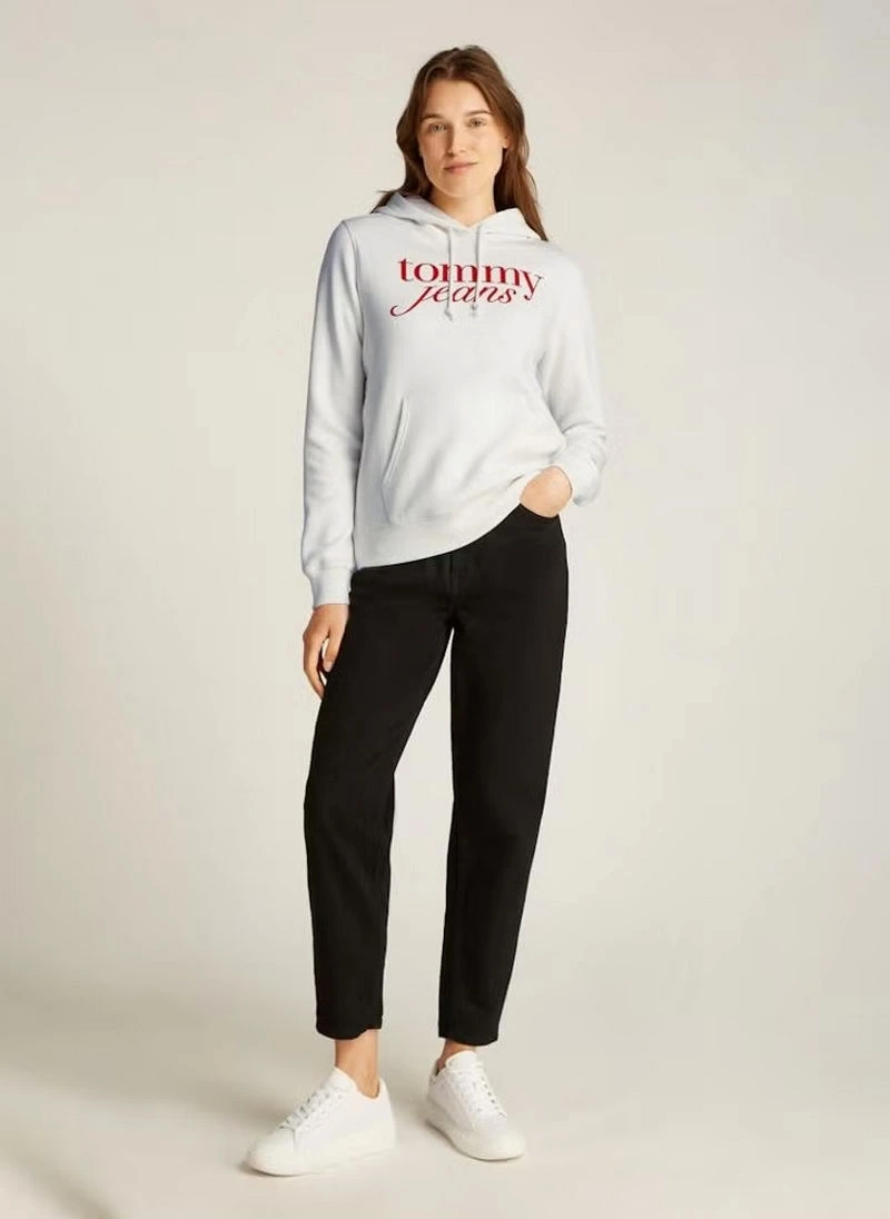 Tommy Hilfiger Kadın Logolu Örme Kapüşonlu Sweatshirt