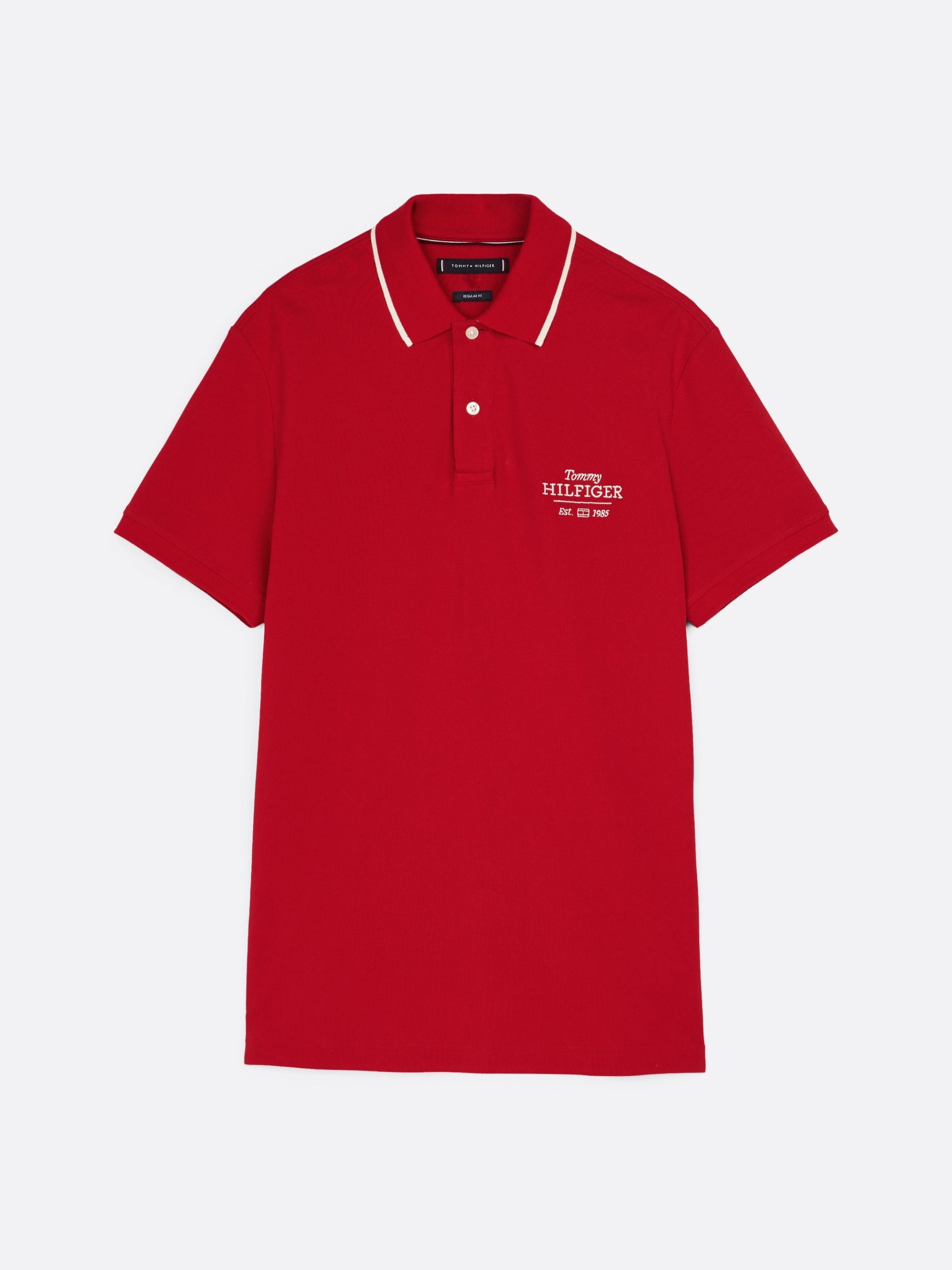 Tommy Hilfiger Nakışlı Logo Polo Yaka Kırmızı T-shirt