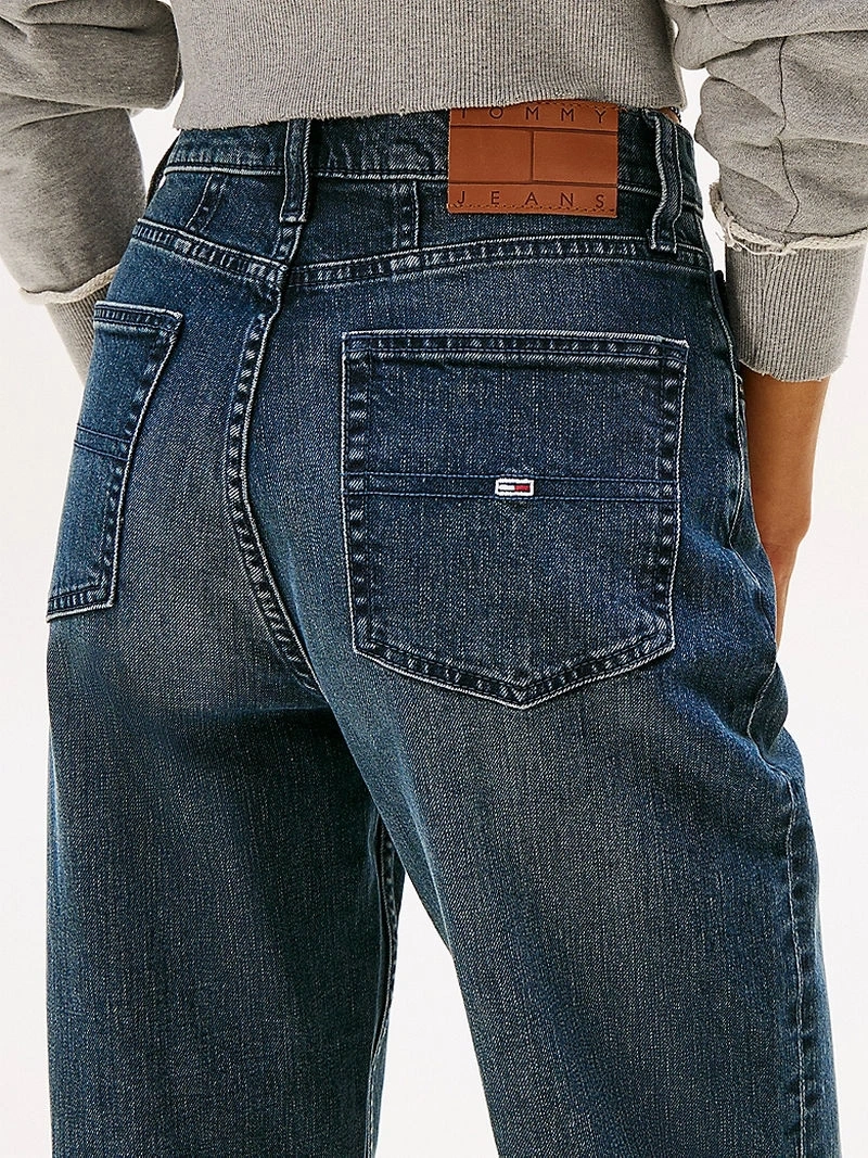 Tommy Hilfiger Kadın Ultra Yüksek Bel Koyu Mavi Mom Jean