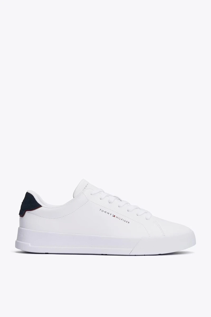 Tommy Hilfiger Erkek Beyaz Pebble Grain Court Sneaker