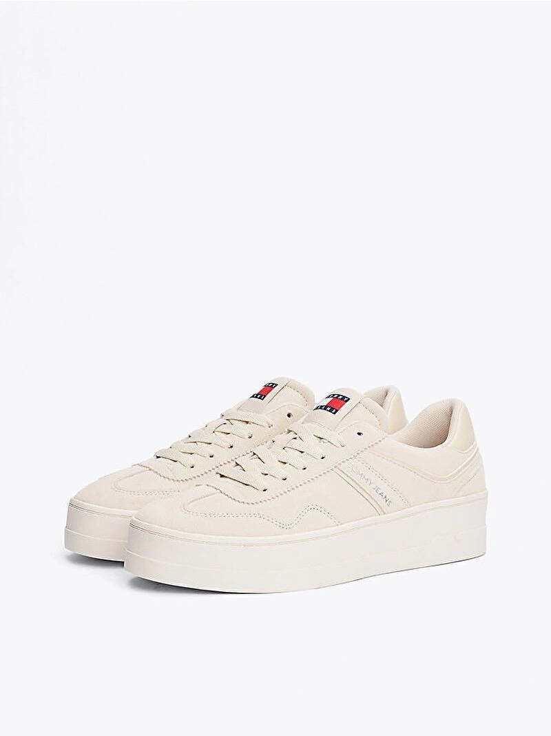 Tommy Hilfiger Kadın Bej Greenwich Süet Sneaker