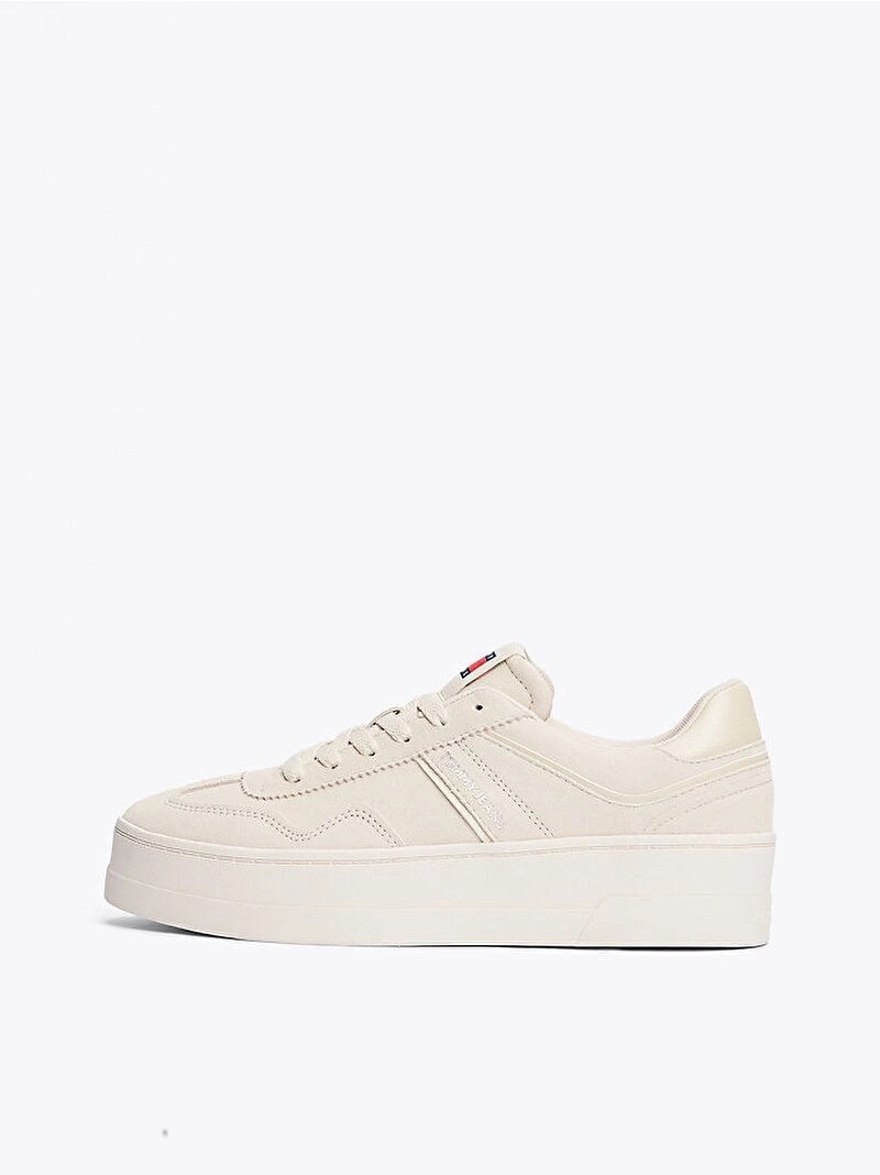 Tommy Hilfiger Kadın Bej Greenwich Süet Sneaker