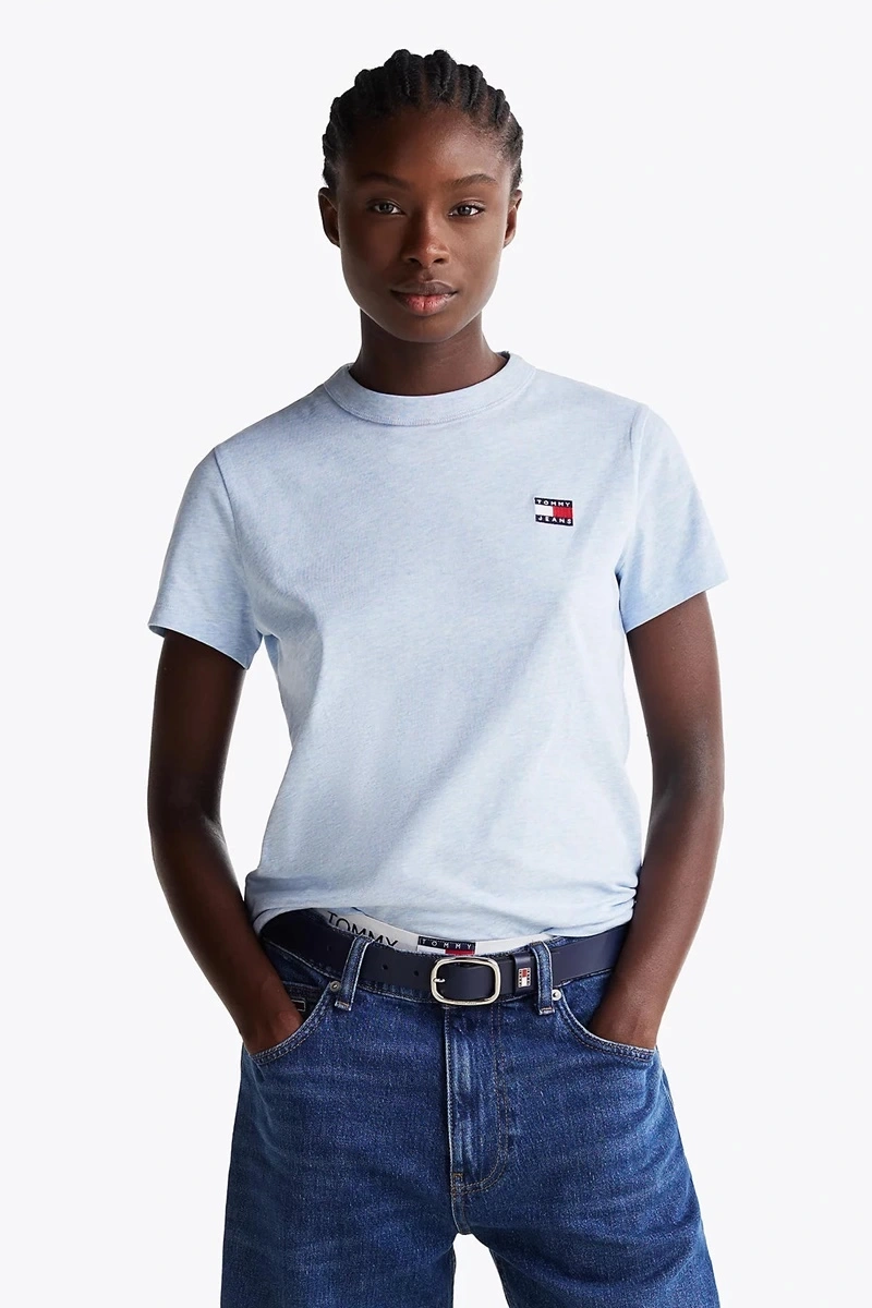 Tommy Hilfiger Kadın Mavi Badge Crew T-Shirt