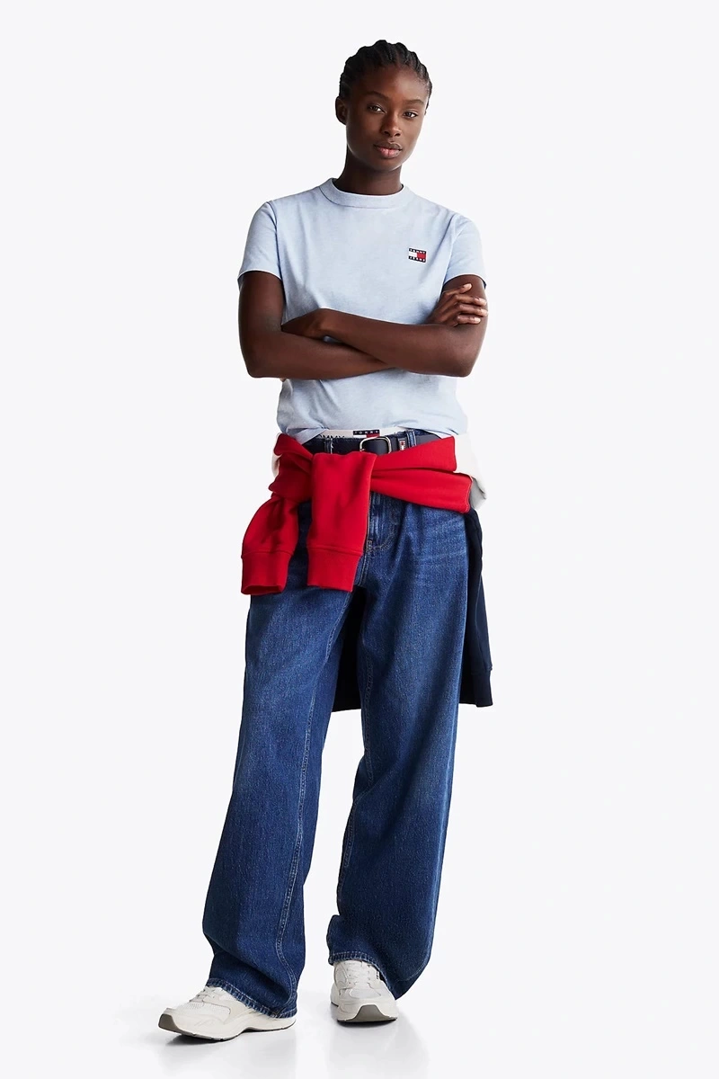 Tommy Hilfiger Kadın Mavi Badge Crew T-Shirt
