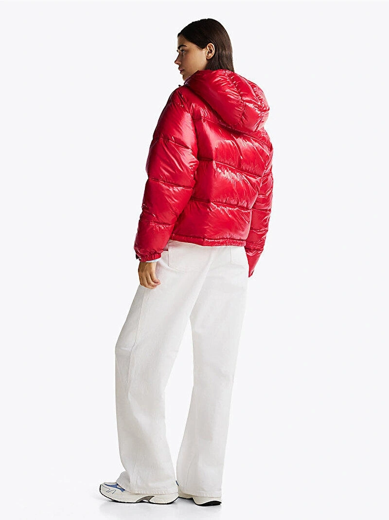 Tommy Jeans  Kadın  Kırmızı Puffer Mont