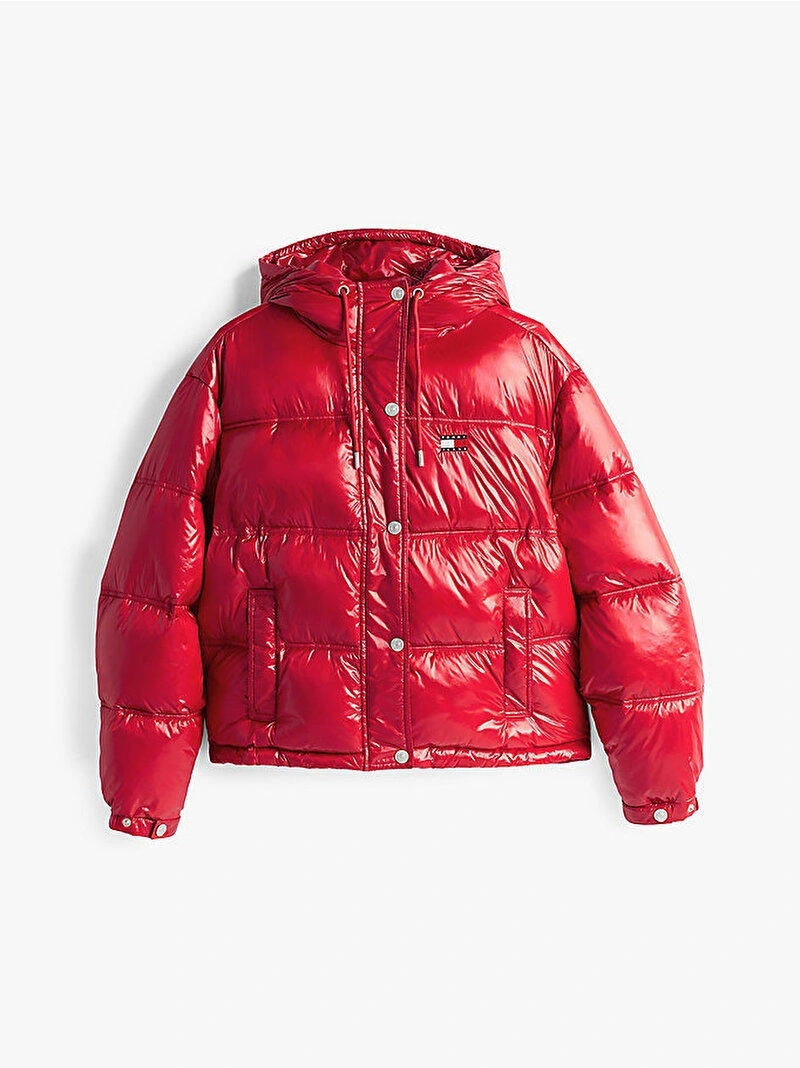 Tommy Jeans  Kadın  Kırmızı Puffer Mont
