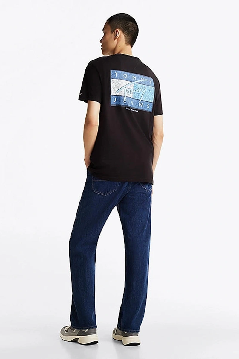 Tommy Hilfiger Logolu Erkek Siyah T-Shirt