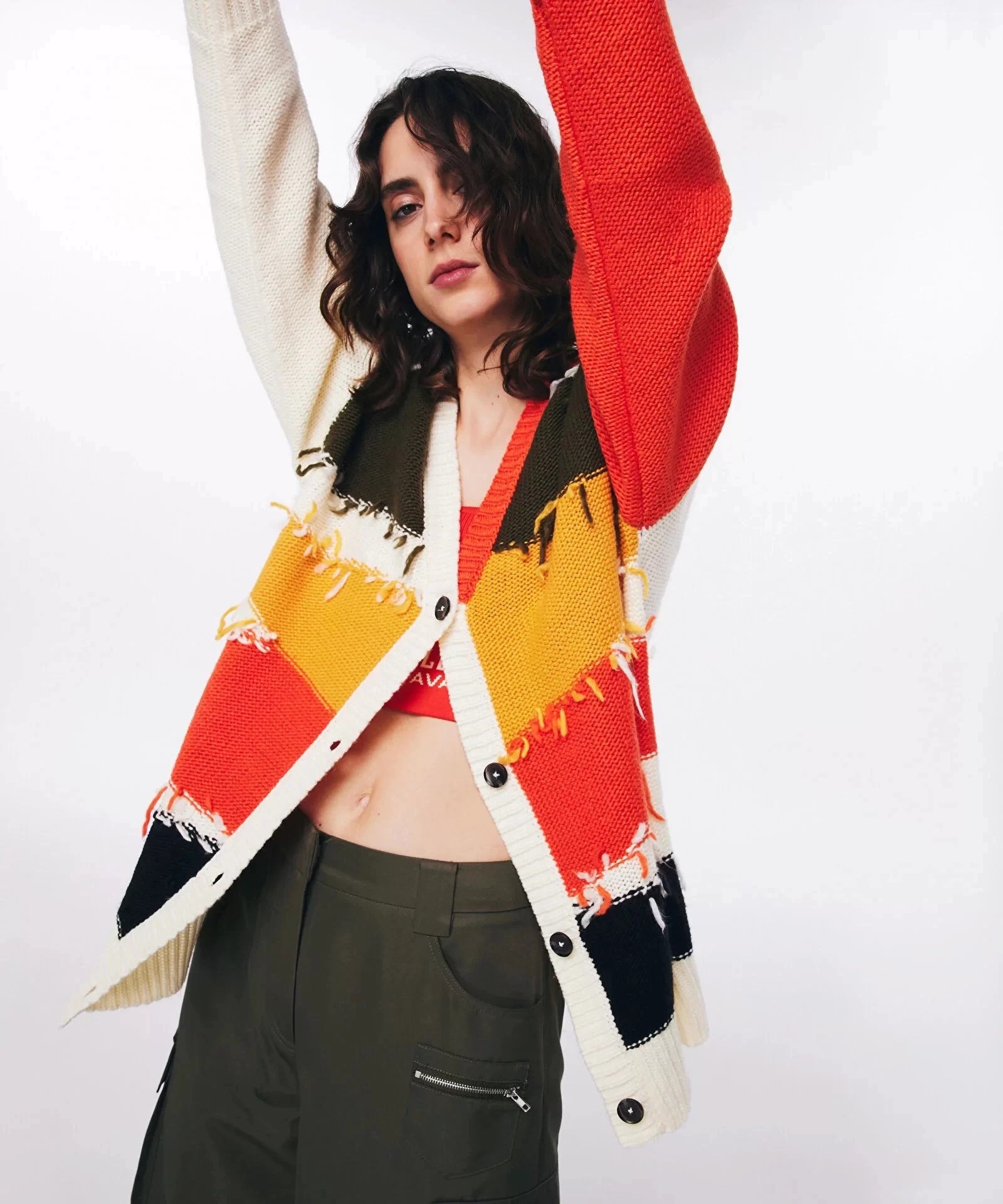 Twist ColorBlock Kadın Hırka
