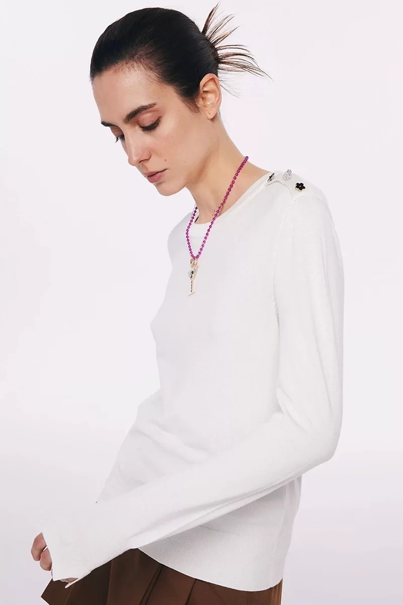 Twist   Düğme  Aksesuarlı  Basıc Triko