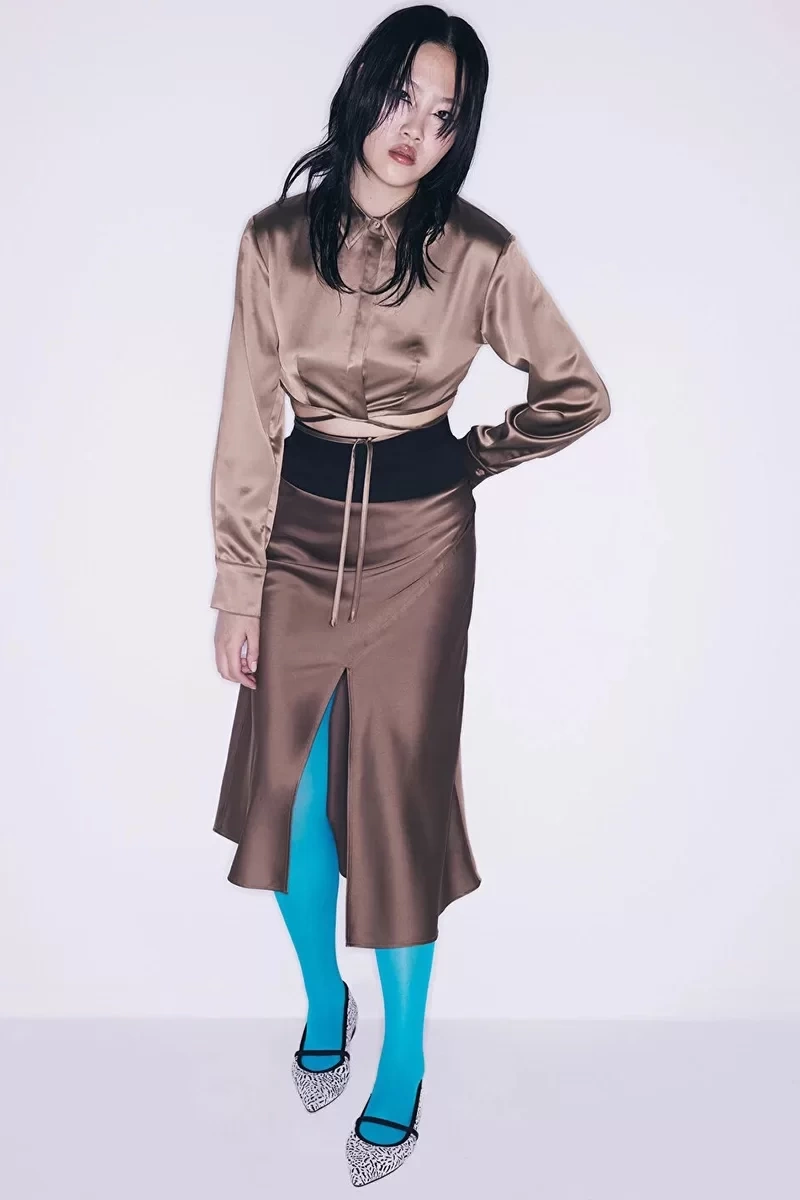 Twist  ColorBlock Saten Etek