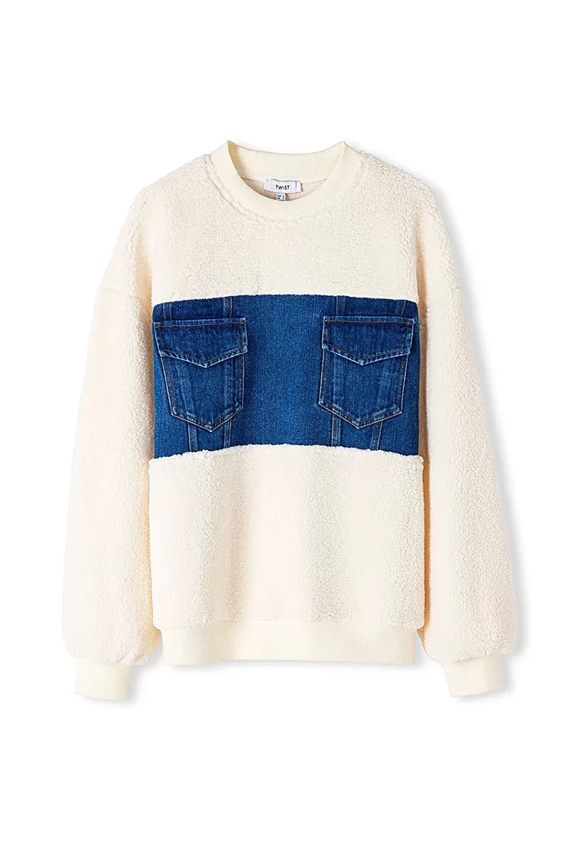 Twist Denim Mıx Sweatshirt