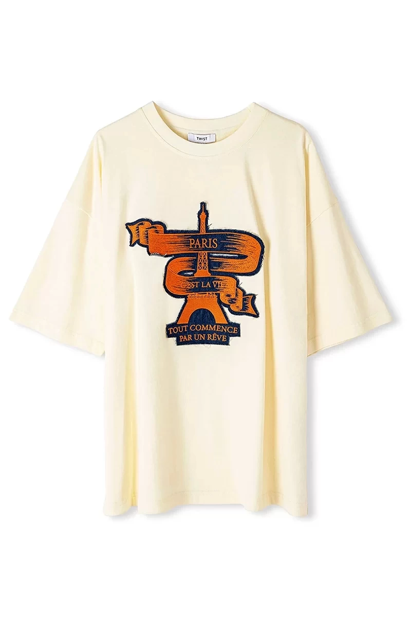 Twist Denim  Patch Aksesuarlı T-Shirt