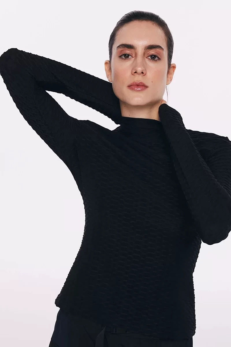 Twist  Dokulu  Balıkçı Yaka Body