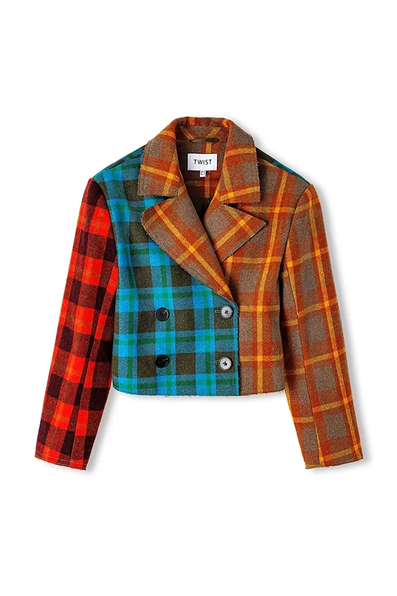 Twist Ekose  Desen  Blazer Ceket