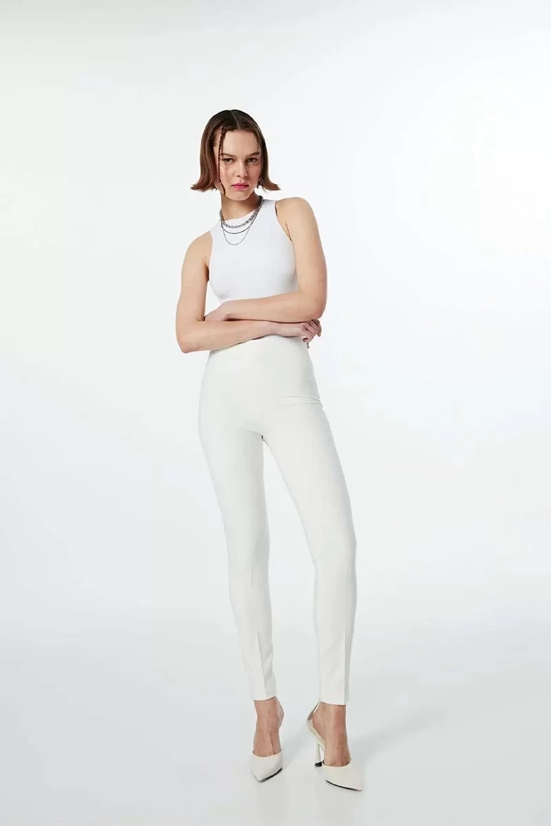 Twist Ekru Skınny Fit Pantolon
