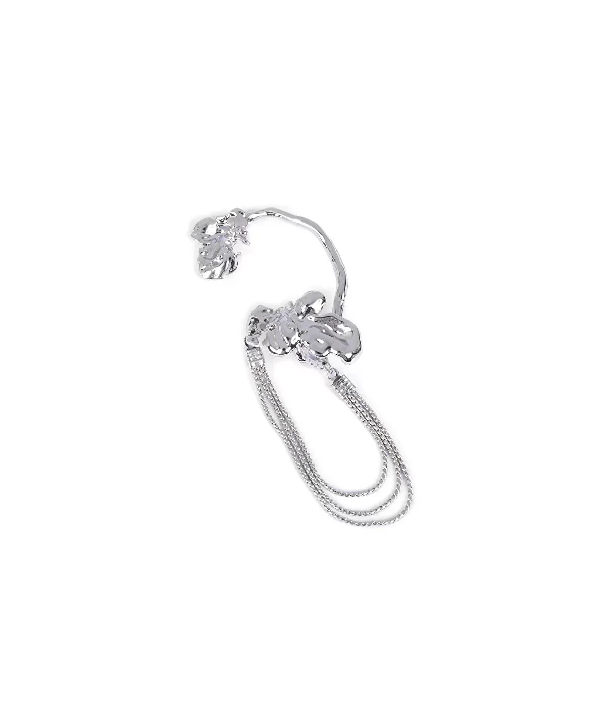 Twist Gri Sallantılı Metal Ear Cuff