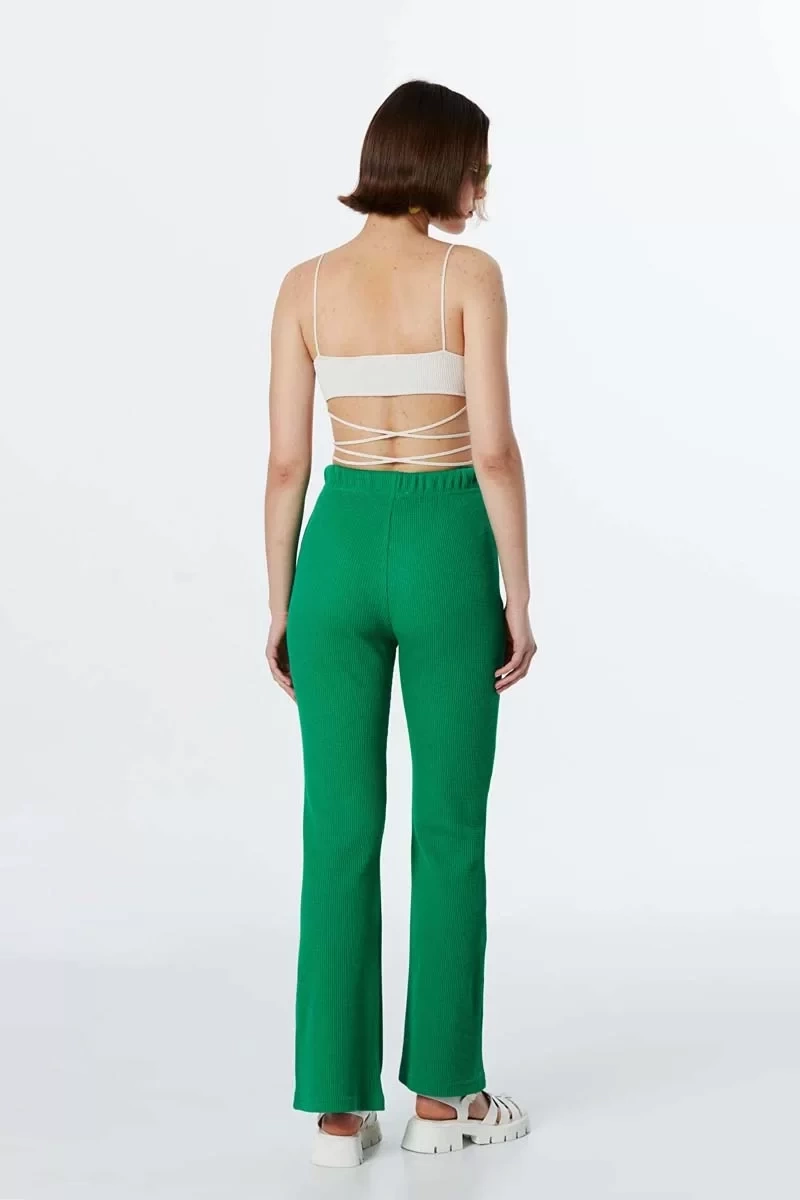 Twist Kontrast Biyeli Nakışlı Pantolon