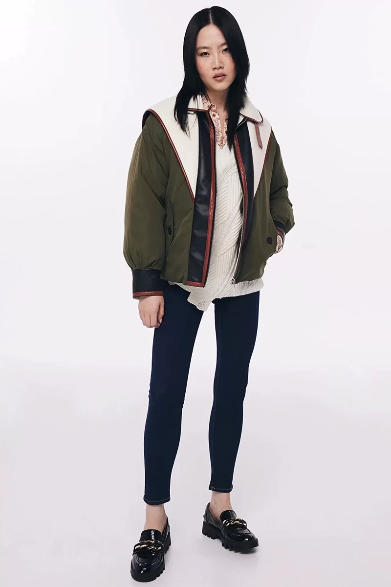 Twist Kumaş Mıx ColorBlock Mont