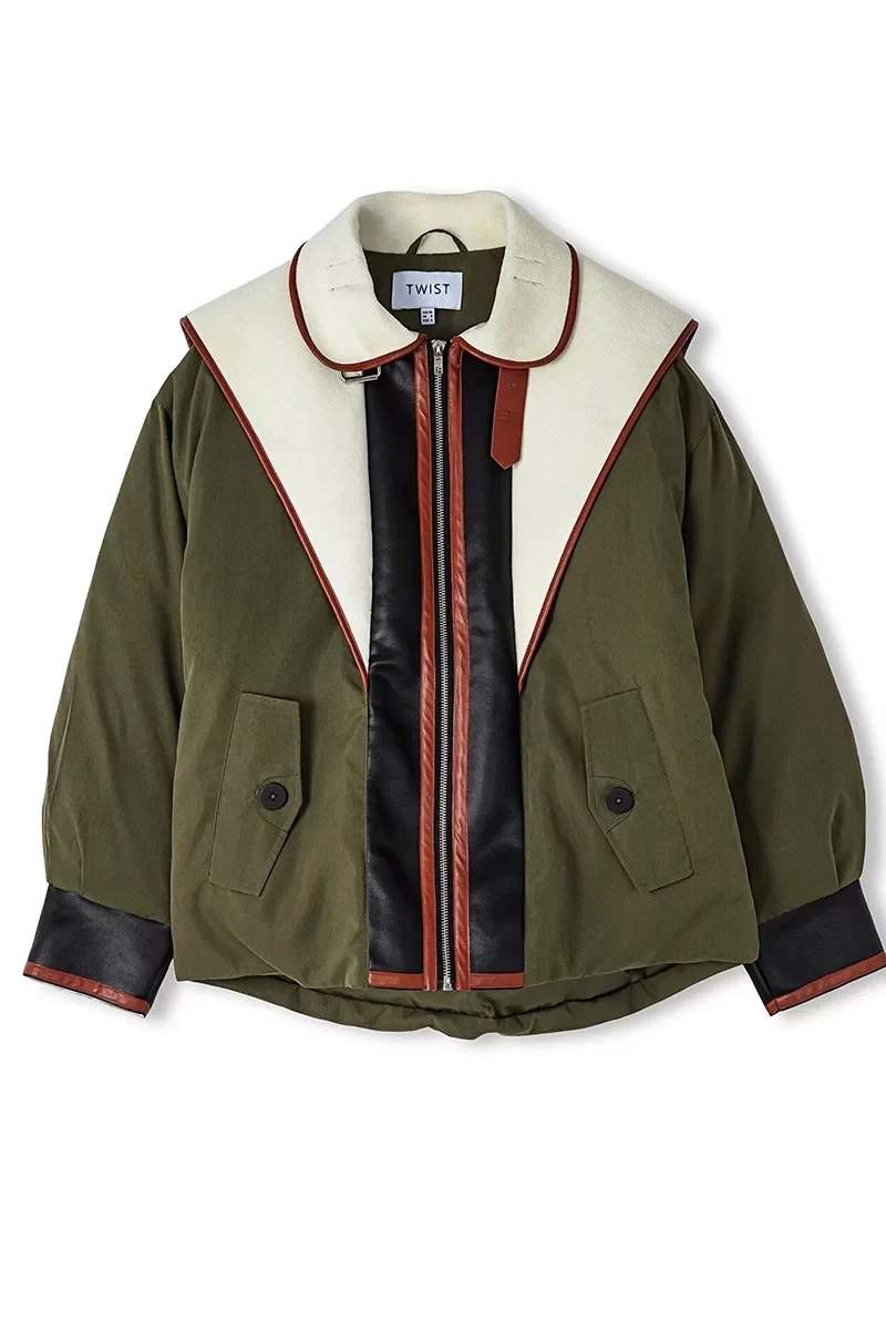 Twist Kumaş Mıx ColorBlock Mont