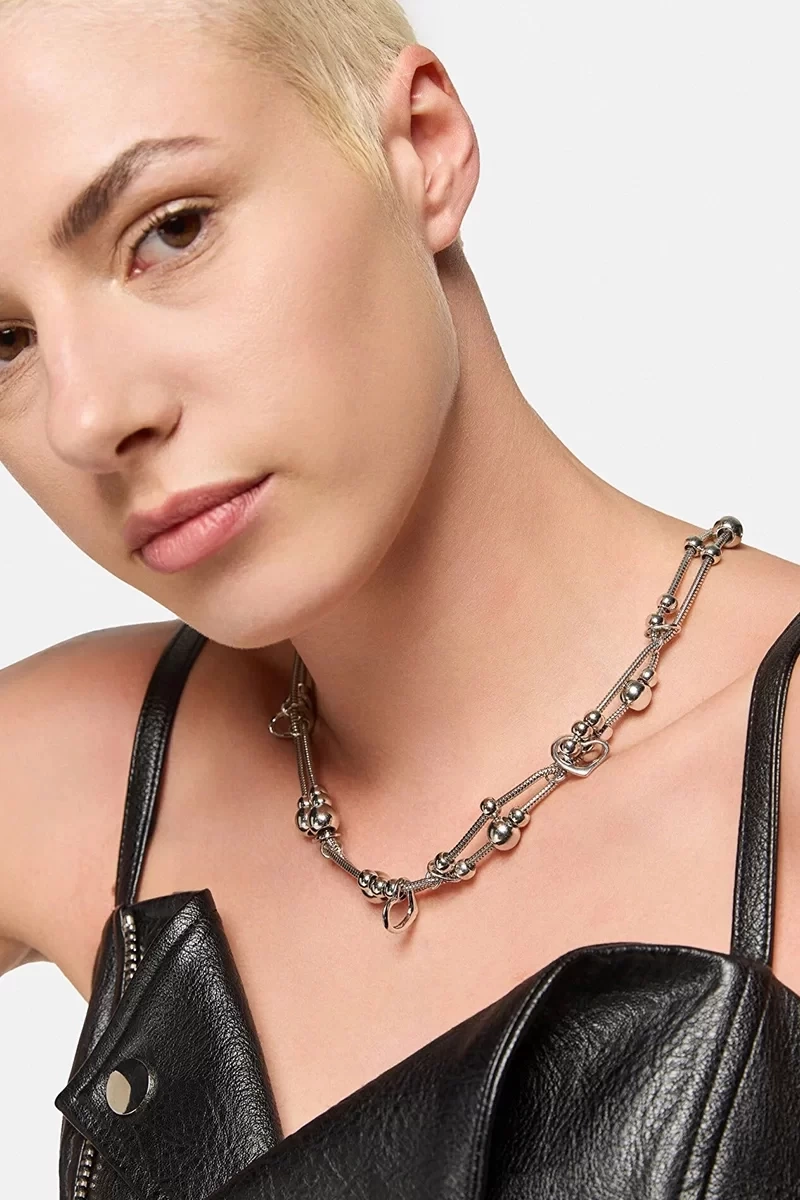 Twist Metal Boncuklu Kolye