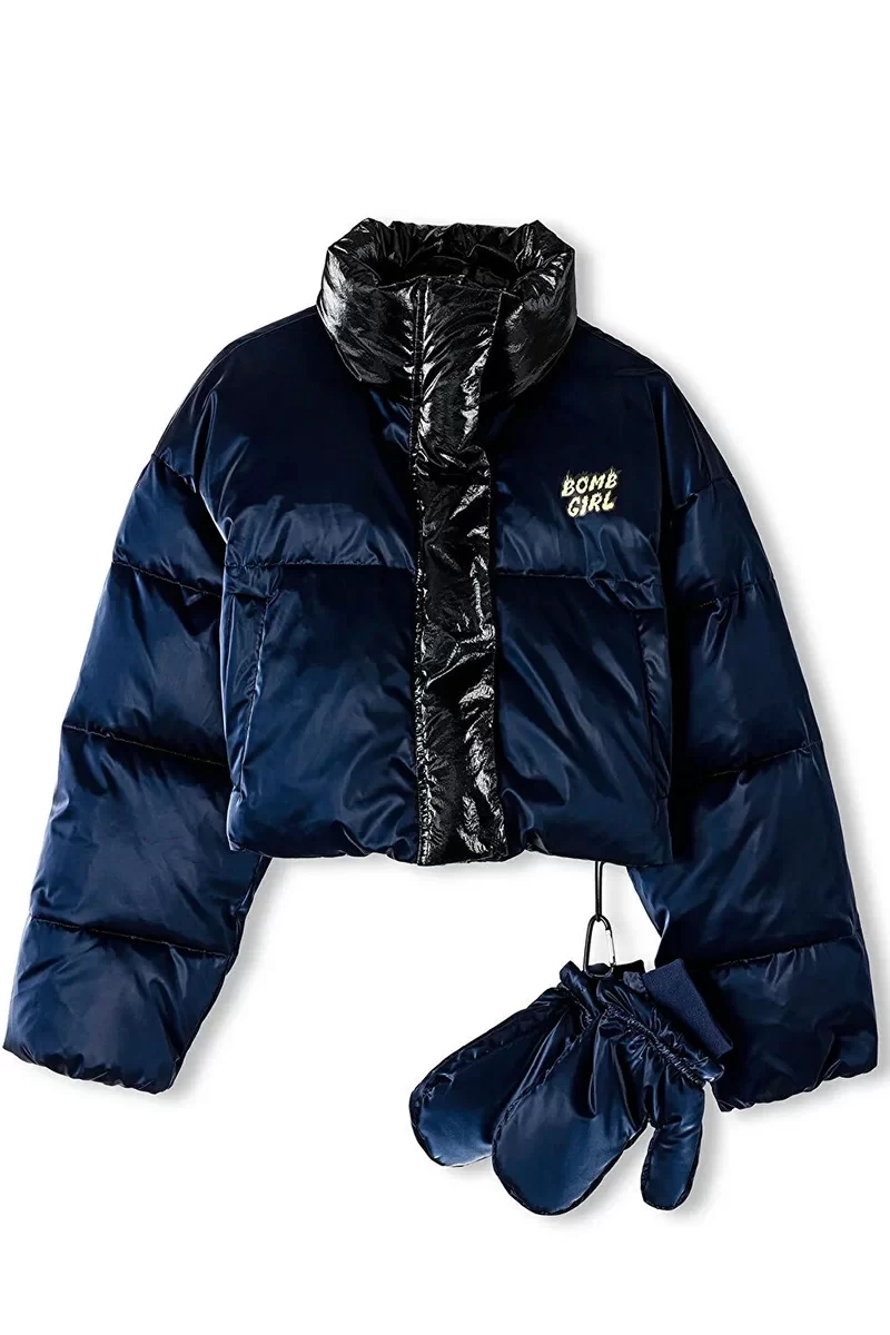 Twist Parlak Dokulu Bomber Mont