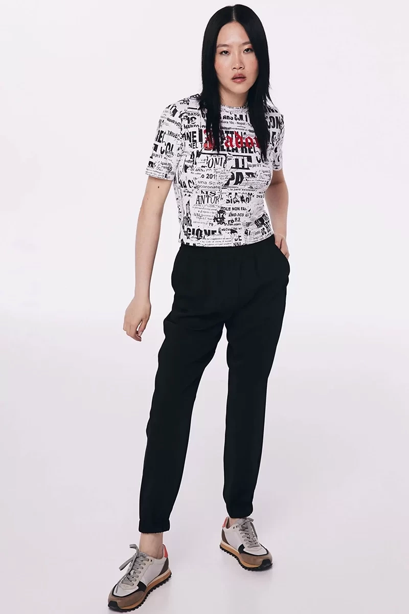 Twist Print Artworklü T-shirt